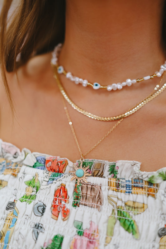 Brady Layered Star Necklace - Turquoise