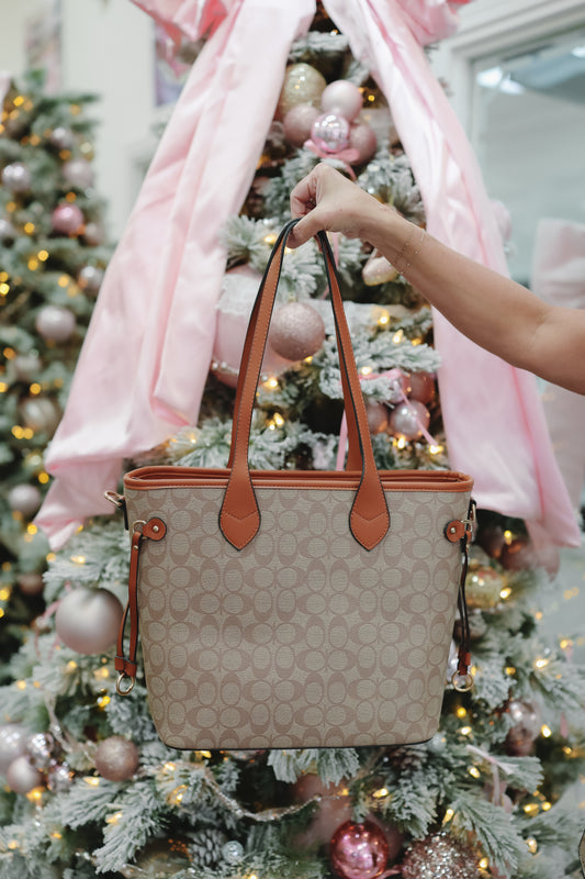 Sadie Handbag & Wallet Set - Brown