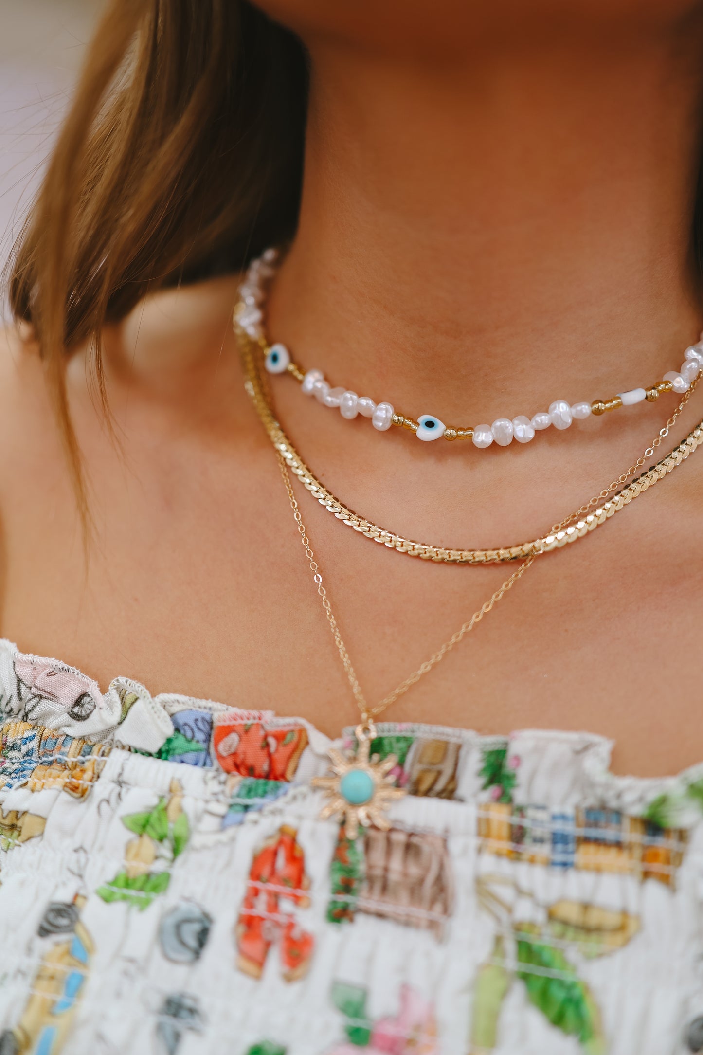 Brady Layered Star Necklace - Turquoise