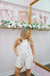Chelsie Washed Polka Dot Denim Flare Romper - Cream/Navy
