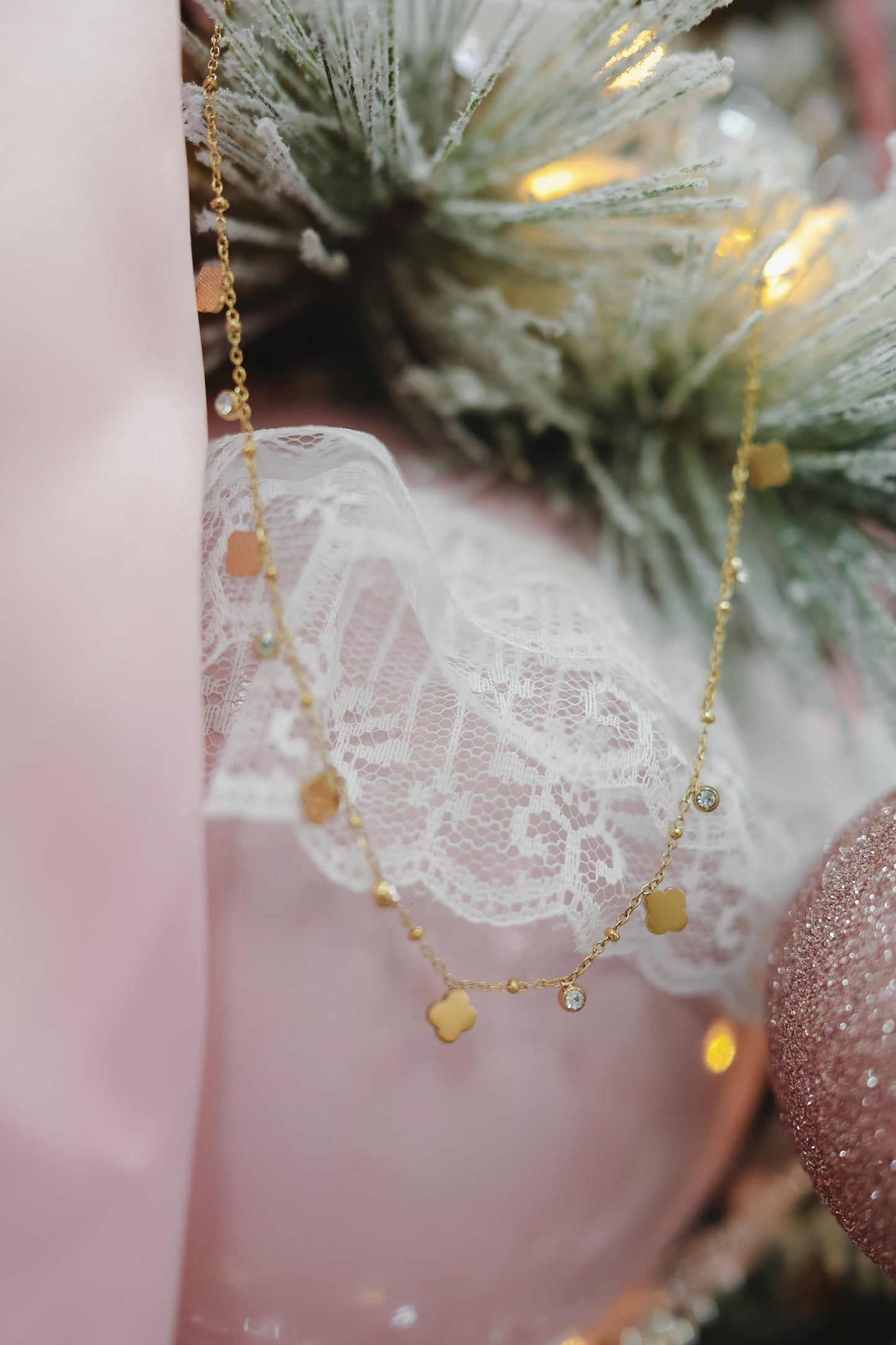 Stacia Mini Clover Necklace - Gold