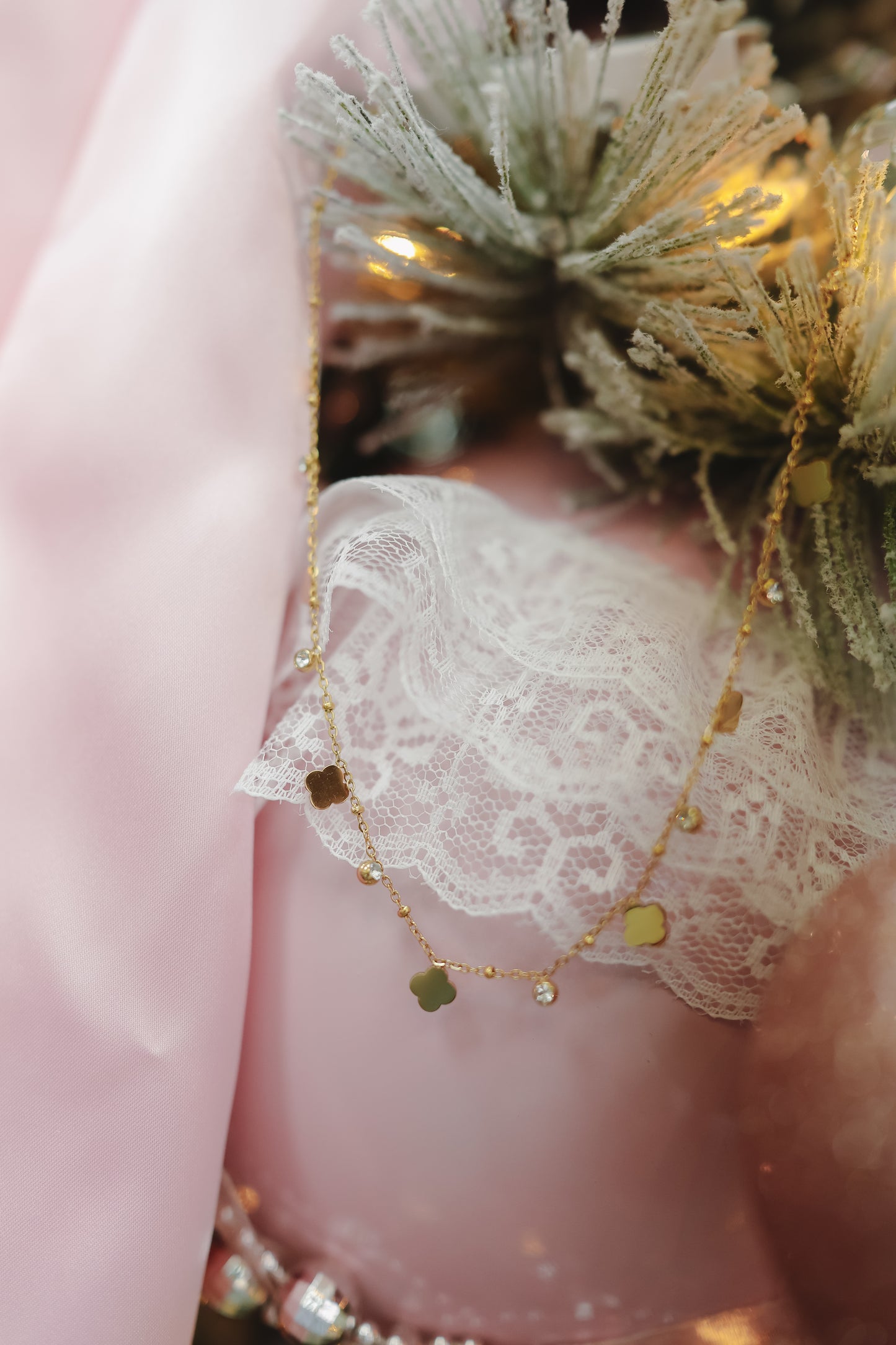 Stacia Mini Clover Necklace - Gold