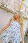 Shannon Denim Floral Dress - Blue/Ivory