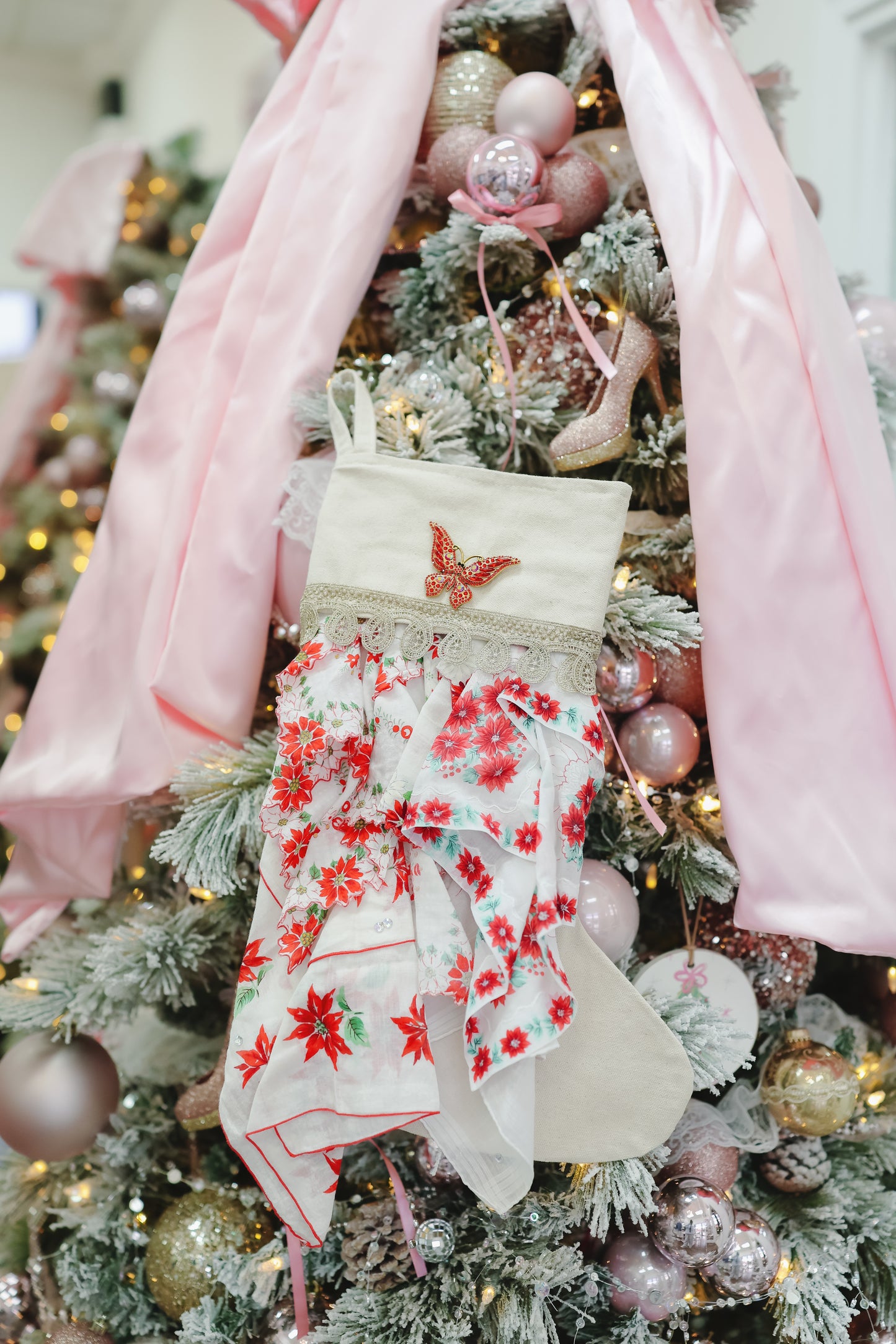 Small Stocking Snagbag- Red Floral