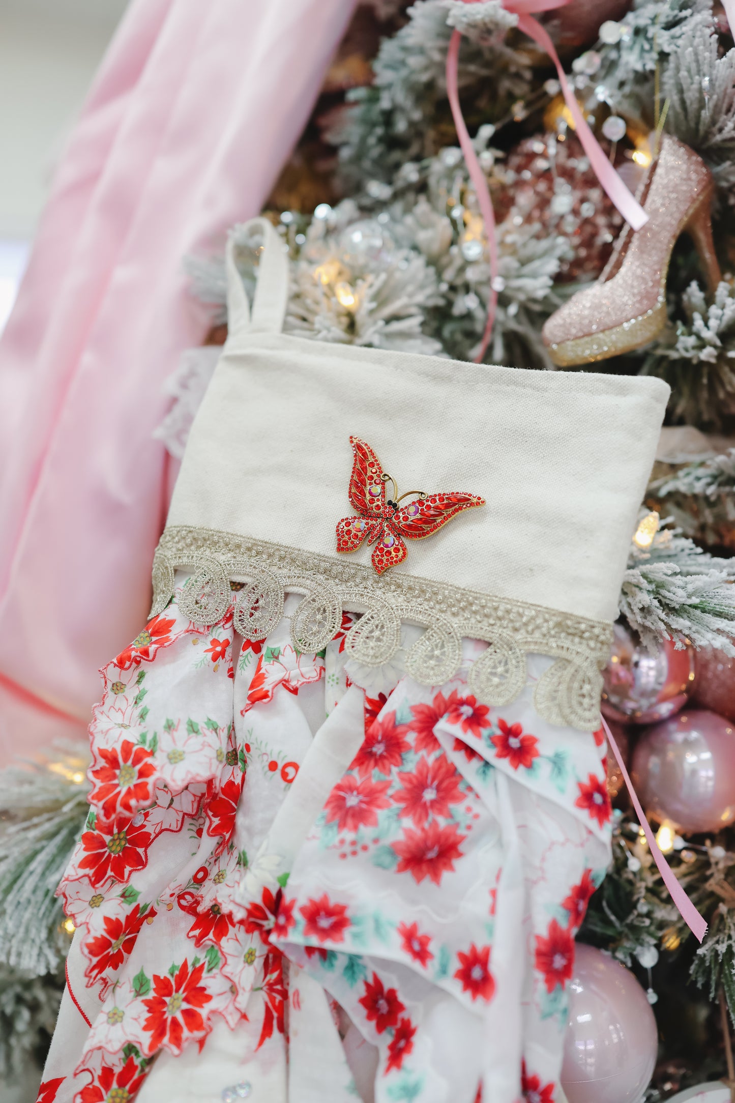 Small Stocking Snagbag- Red Floral