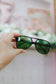 Katie Aviator Sunglasses - Black/Green