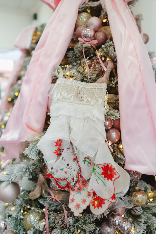 Small Stocking Snagbag- Christmas Poinsettia