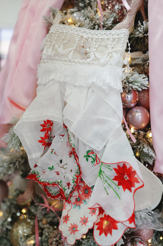 Small Stocking Snagbag- Christmas Poinsettia