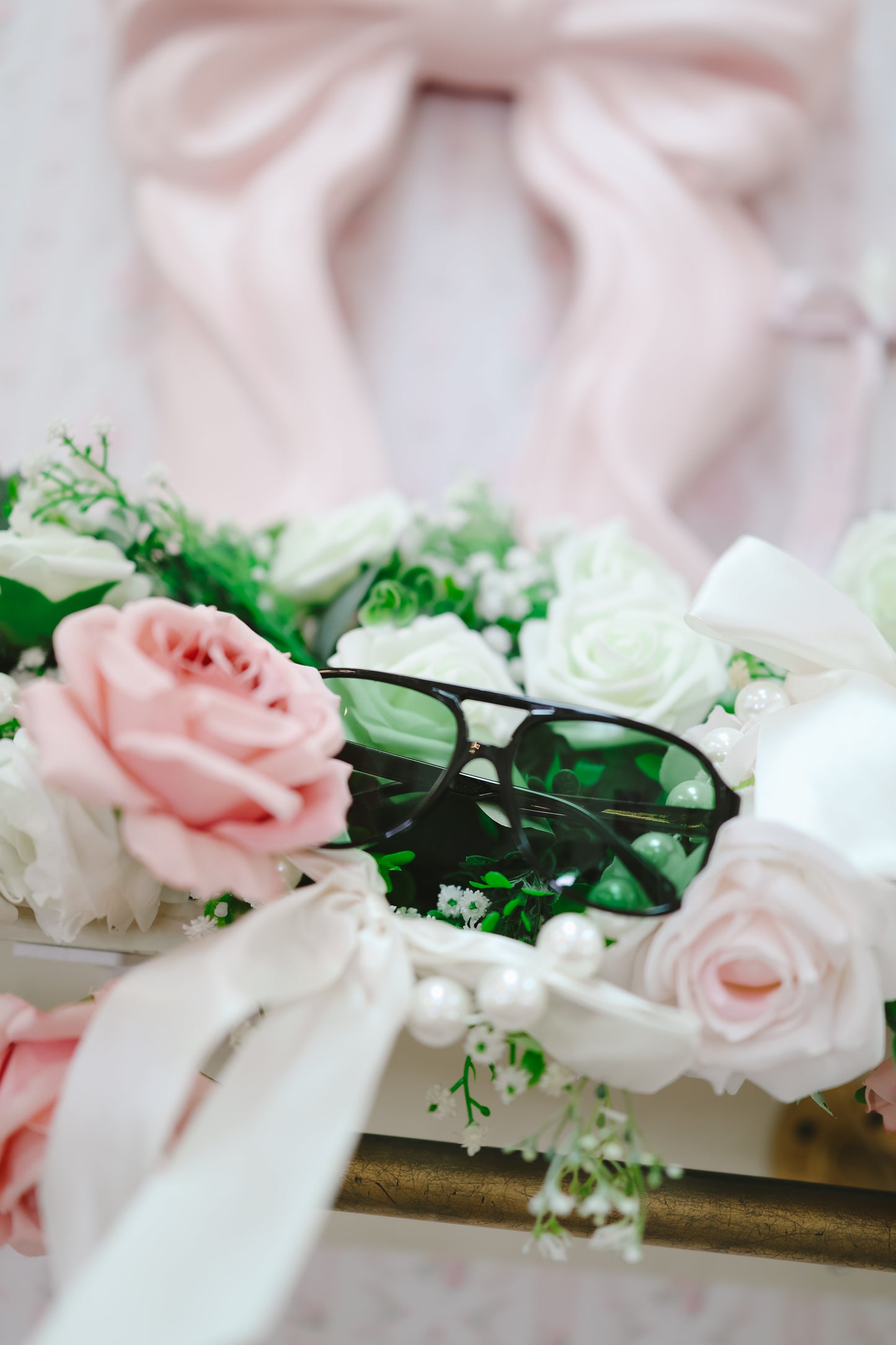 Katie Aviator Sunglasses - Black/Green