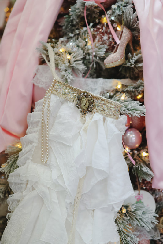 Large Stocking Snagbag- White Lace Tulle