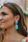 Raegan Resin Drop Statement Earrings - Blue