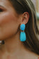 Raegan Resin Drop Statement Earrings - Blue