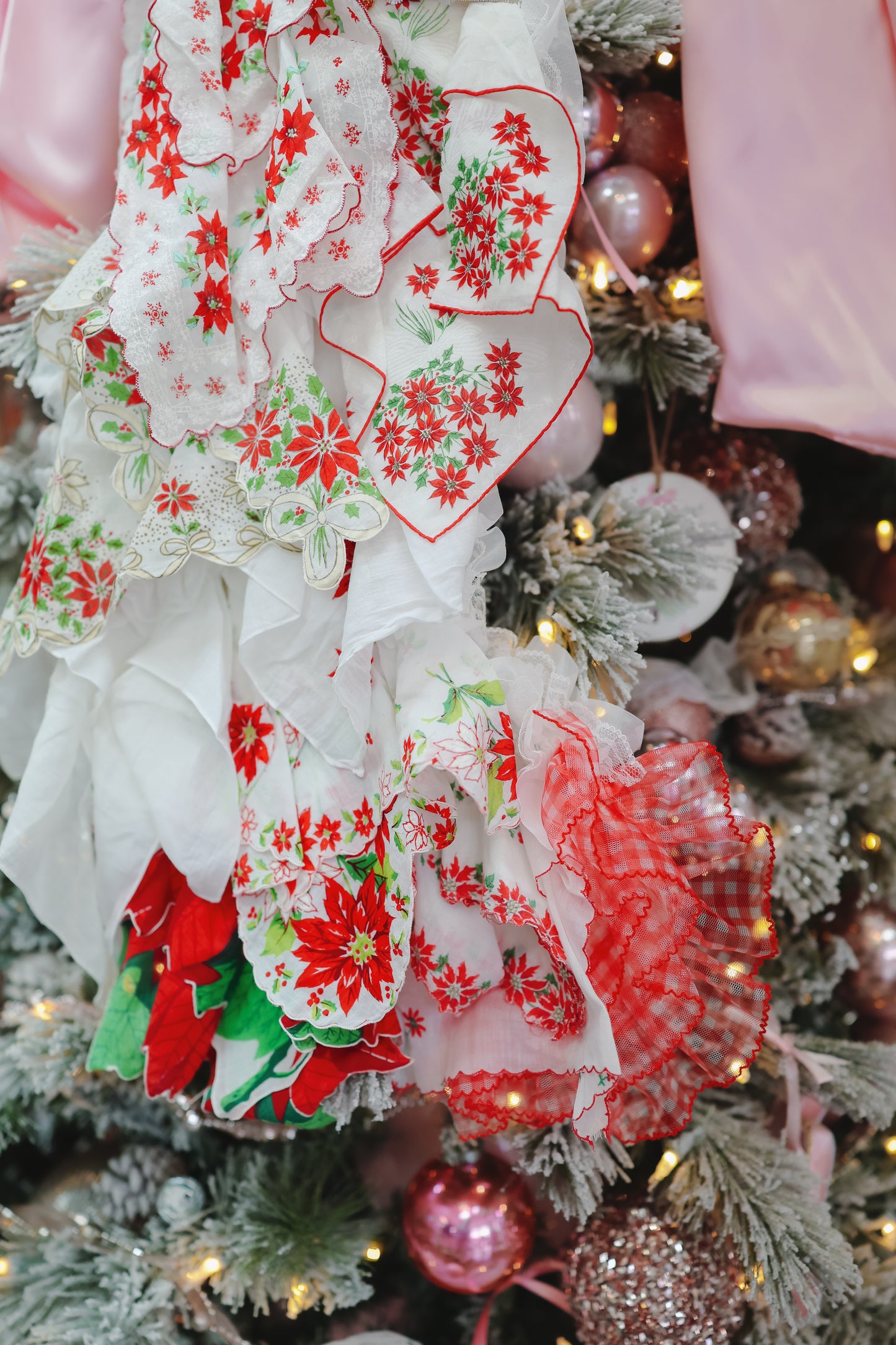 Large Stocking Snagbag- Red/Green Poinsettia Plaid