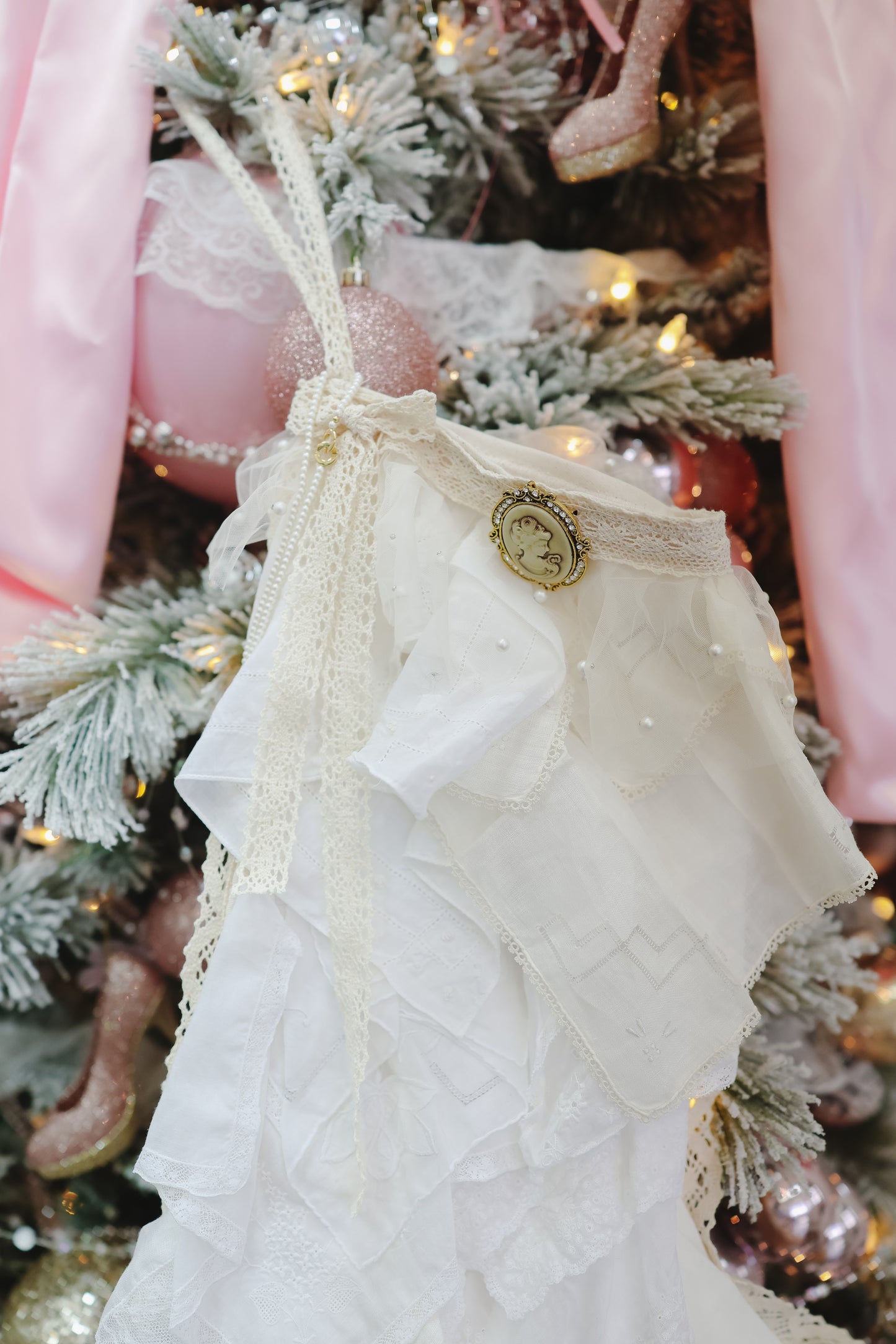 Large Stocking Snagbag- Champagne Lace