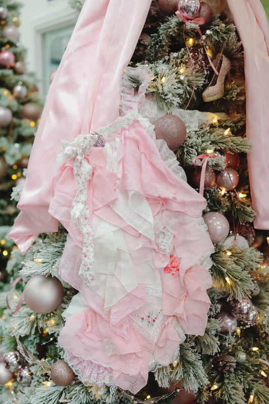 Small Stocking Snagbag- Pink/White