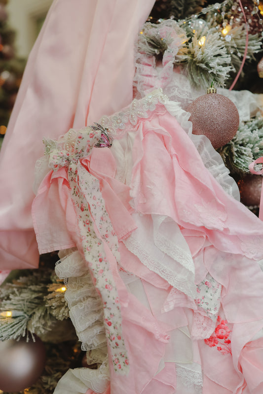 Small Stocking Snagbag- Pink/White