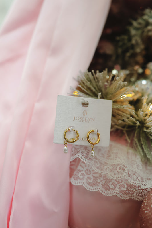 Pennie Pearl Earrings - Gold