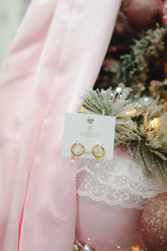 Pennie Pearl Earrings - Gold