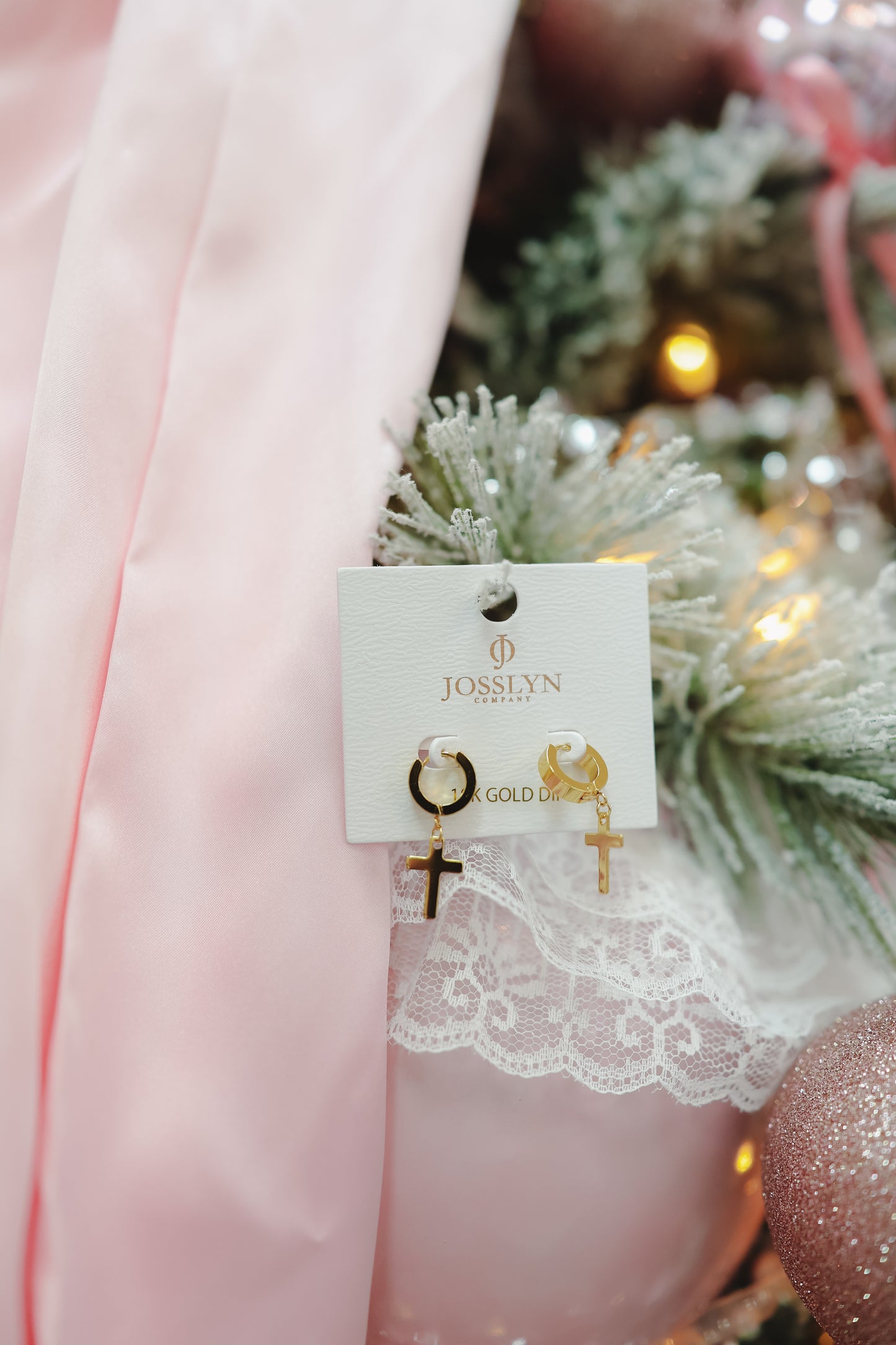 Caity Cross Earrings - Gold