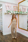 Selah Striped Tube Top & Wide Leg Pants Set - Mocha/White