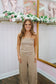 Selah Striped Tube Top & Wide Leg Pants Set - Mocha/White