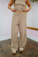 Selah Striped Tube Top & Wide Leg Pants Set - Mocha/White