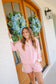 Nicole Ruffle Henley Lounge Short Set - Pink