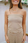 Selah Striped Tube Top & Wide Leg Pants Set - Mocha/White