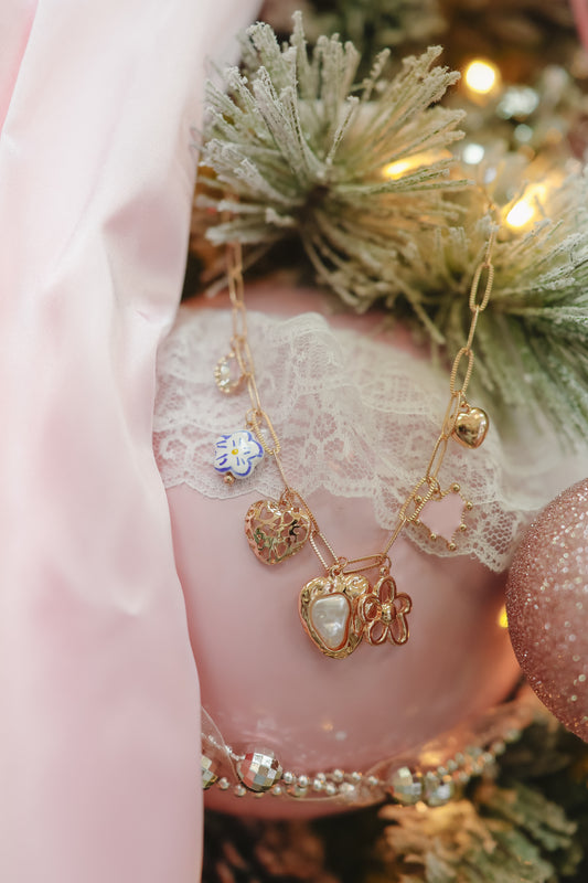 Cambria Heart Charm Necklace - Gold