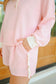 Nicole Ruffle Henley Lounge Short Set - Pink