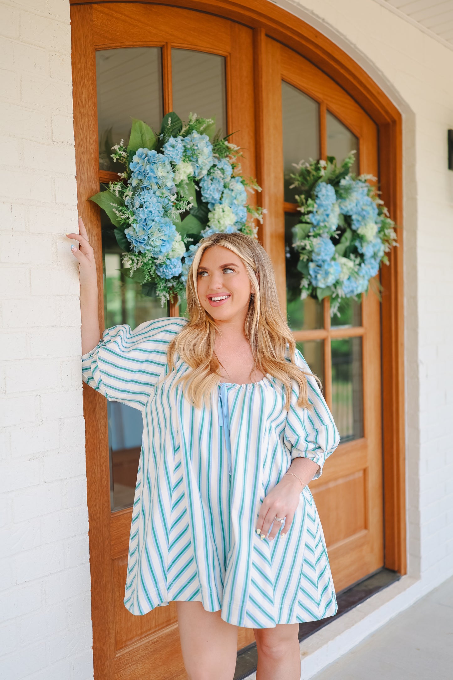 Richelle Multi Stripe Twill Denim Bubble Romper - Blue