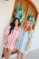Richelle Multi Stripe Twill Denim Bubble Romper - Pink