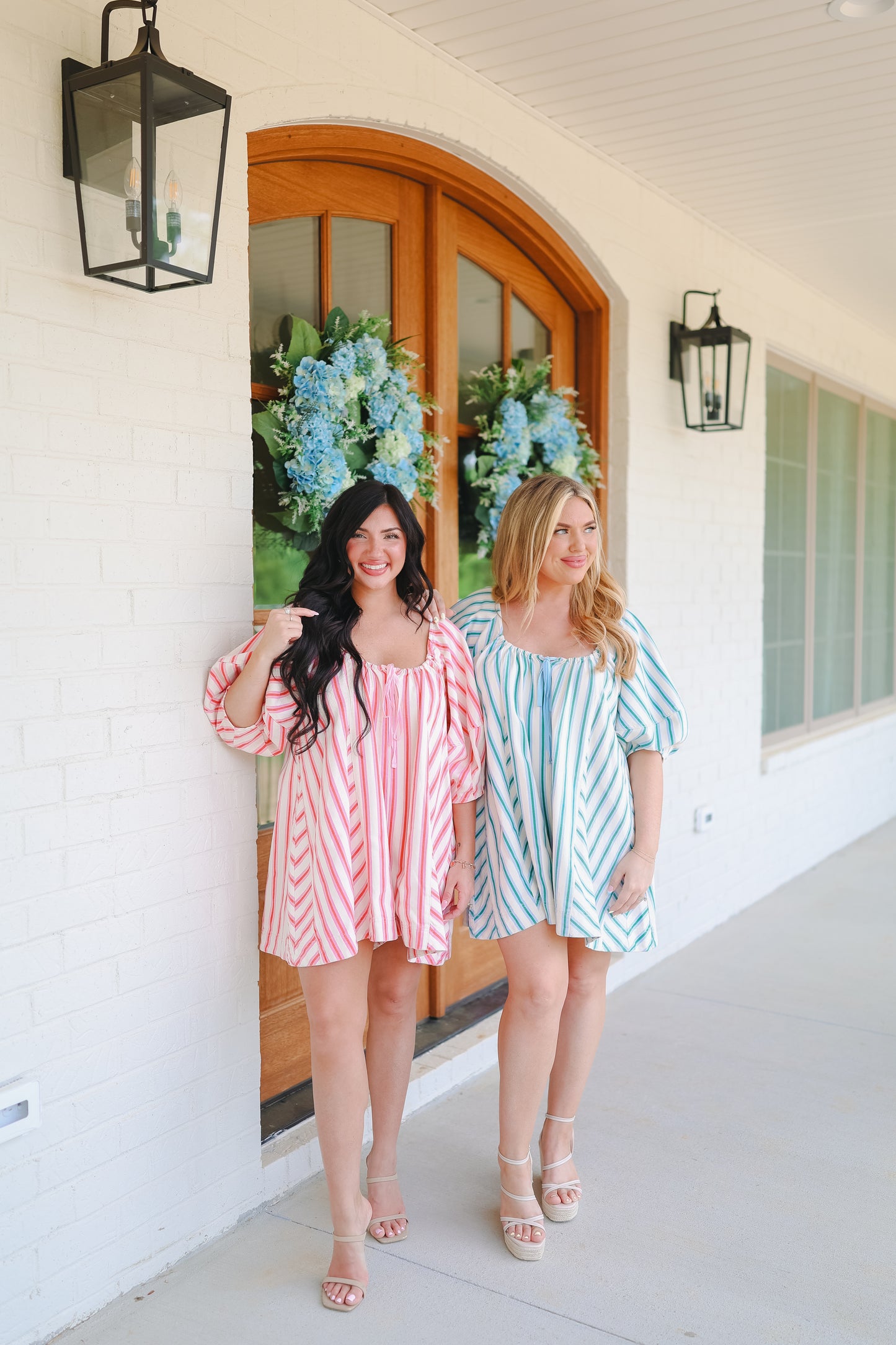 Richelle Multi Stripe Twill Denim Bubble Romper - Pink