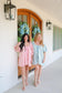 Richelle Multi Stripe Twill Denim Bubble Romper - Pink