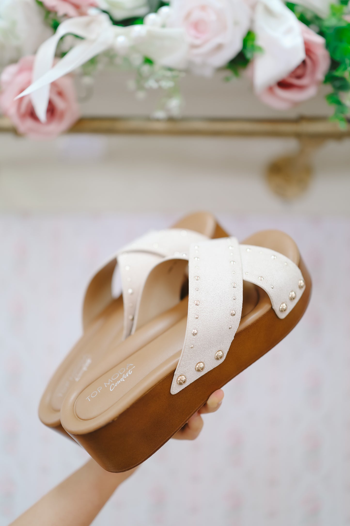 Brenna Platform Sandals - Beige