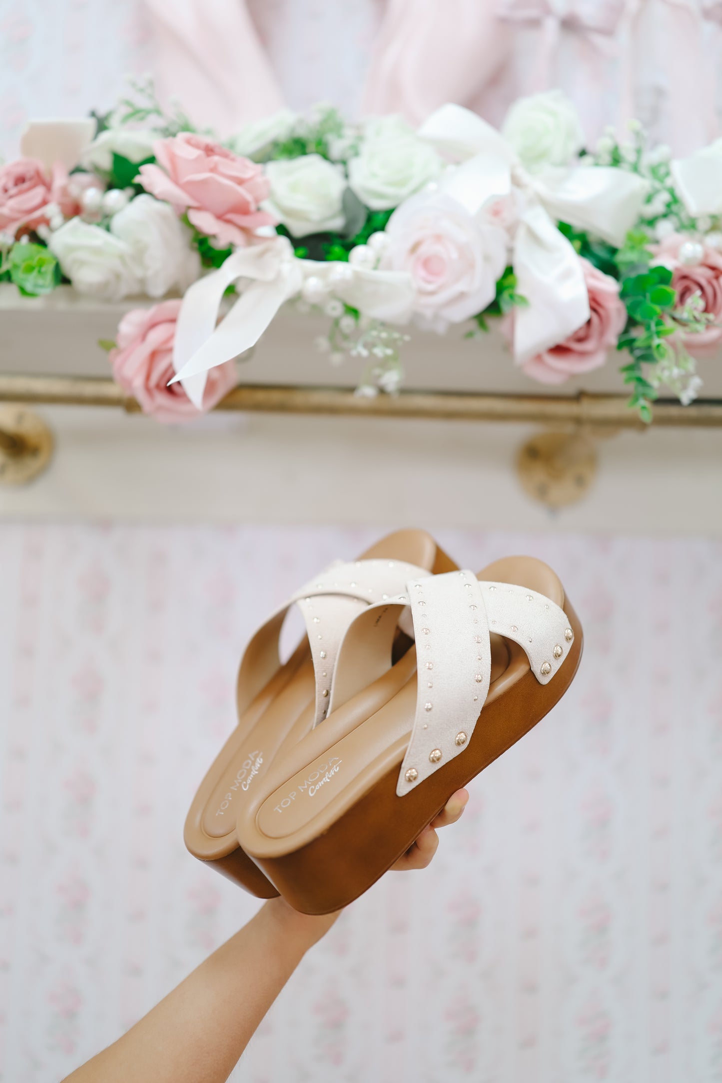 Brenna Platform Sandals - Beige