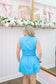 Zoey Zip-Up Shirred Waist Dress - Blue