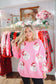 Santa Sequin Sweatshirt - Pink