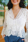 Rae Lace V-Neck Button Up Blouse - Ivory