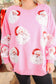 Santa Sequin Sweatshirt - Pink