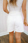 Bexley Bermuda High Waisted Mom Shorts - White