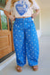 Kalida Polka Dot Wide Leg Jeans - Royal Blue