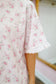 Mya Vintage Floral Waffle Knit Ruffle Lounge Set - Pink