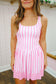Clarissa Striped Scalloped Pleated Active Dress - Pink