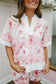 Hope Vintage Collared Shorts Set - Pink