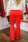 Jamie Flare Jeans - Red