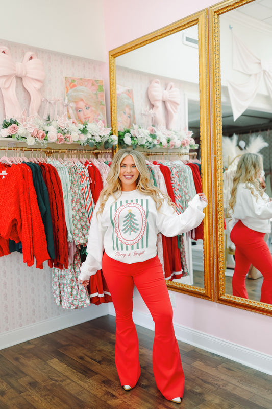 Jamie Flare Jeans - Red