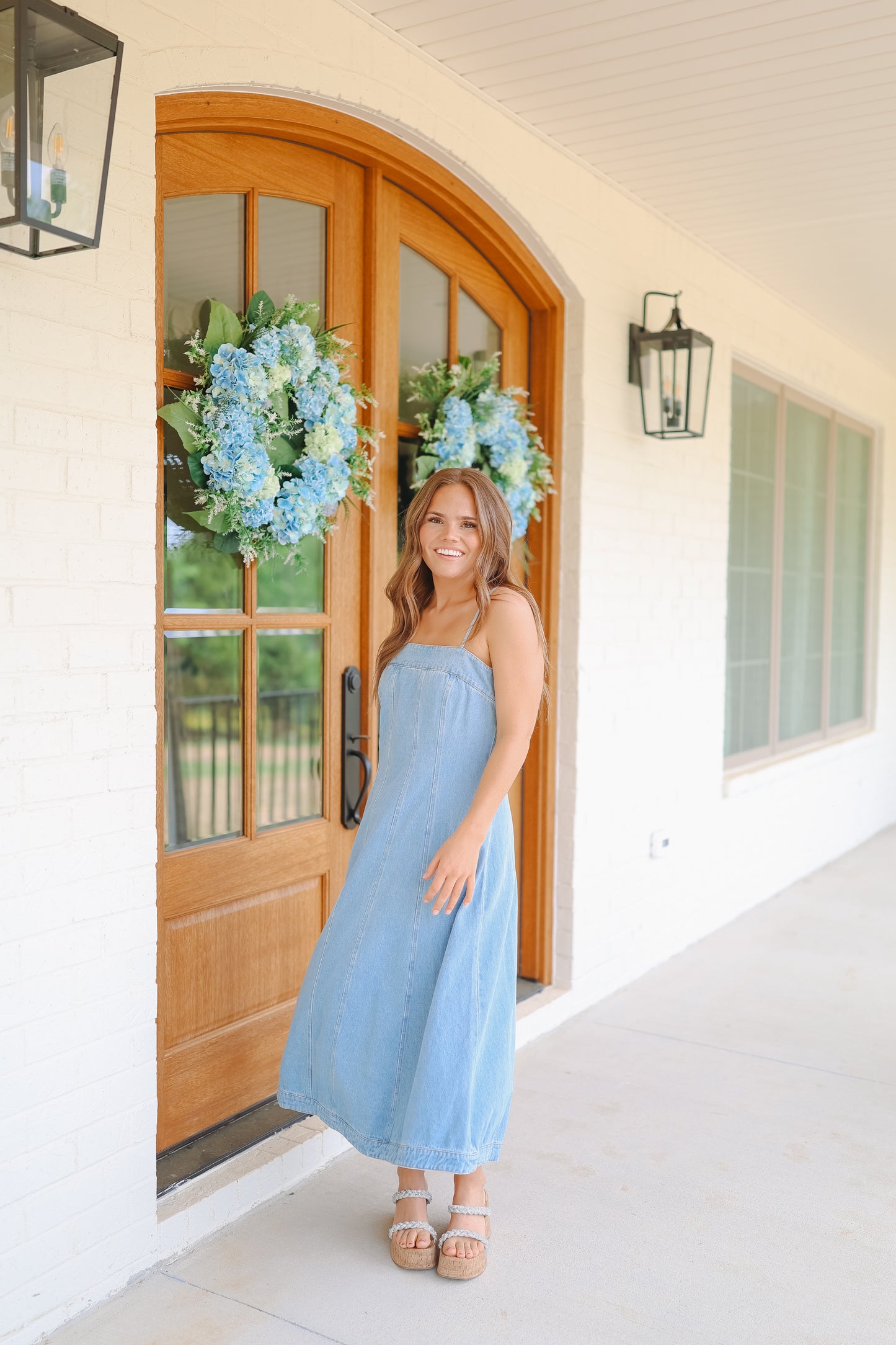 Alyce Denim Midi Dress - Light Wash
