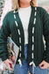 Eve Cable Knit Lace-Up Cardigan - Hunter Green