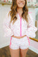 Daina Ditsy Floral Windbreaker & Shorts Set - Pink/White